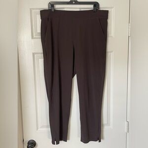 ATHLETA Women's Size 16 Brooklyn Ankle Pant Semi Fitted Mid Rise Mineral Brown